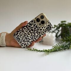 Parlak Yüzeyli Şık Leopar Desenli iPhone 14 Pro Max Kılıf