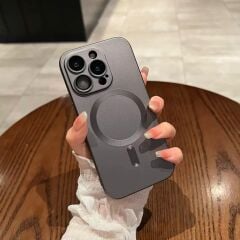 Lens Koruma Detaylı Şık Iphone 16 Pro Kılıf Gri