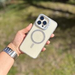 EpaPırıltı MagSafe Parlak Iphone Kılıf Beyaz