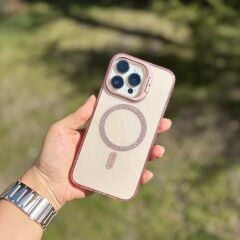 EpaPırıltı MagSafe Parlak Iphone Kılıf Pembe