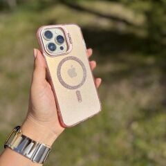 EpaPırıltı MagSafe Parlak Iphone Kılıf Pembe