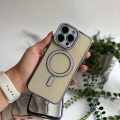 Simli Magsafe Silikon Iphone 15 Pro Max Kılıf
