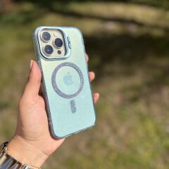 EpaPırıltı MagSafe Parlak Iphone Kılıf Mavi