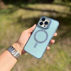 EpaPırıltı MagSafe Parlak Iphone Kılıf Mavi