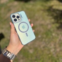 EpaPırıltı MagSafe Parlak Iphone Kılıf Mavi