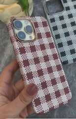 EpaGrid Dokulu Check Kılıf Kırmızı