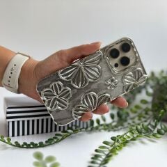Simli Çiçekli Lüks iPhone 11 Kılıf