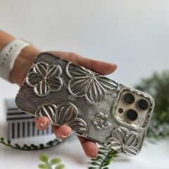 Simli Çiçekli Lüks iPhone 11 Kılıf