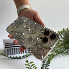 Simli Çiçekli Lüks iPhone 11 Kılıf