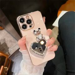 Sevimli ayı , makyaj aynalı Iphone 15 Pro Max Kılıf