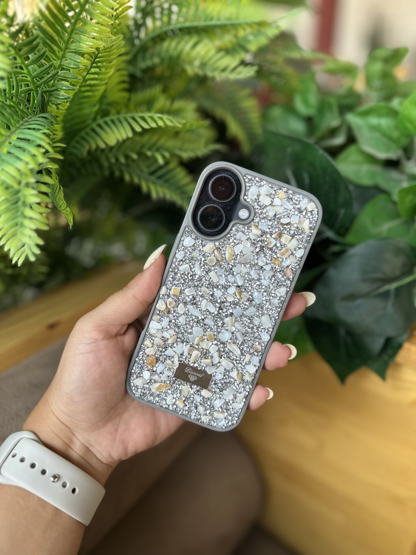 EpaShine Taş Detaylı Lüks Kılıf Serisi-Gri