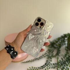 EpaPearl Heart – Gümüş Kalpli İnci Detaylı Kılıf Iphone 13