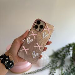 EpaPearl Heart – Gümüş Kalpli İnci Detaylı Kılıf Iphone 16 Pro Max