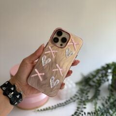 EpaPearl Heart – Gümüş Kalpli İnci Detaylı Kılıf Iphone 16