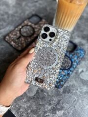 Epadiamond Taşlı MagSafe Kılıf – Gri