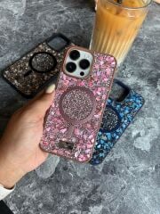Epadiamond Taşlı MagSafe Kılıf – Pembe